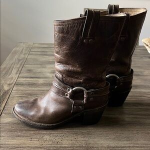 Frye Brown Leather Western Boots